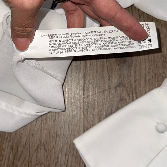 Zara • Long Sleeve Sheer Striped V-Neck Blouse - Picture 4 of 11